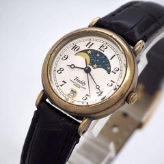 CASIO Traddy Watch LV-615 Moon Phase Antique White Pearl 17.1 cm Working