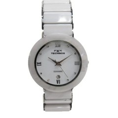 [A1R] Used Technos Quartz Wristwatch T9367 White Men Ladies Vintage [v3p]