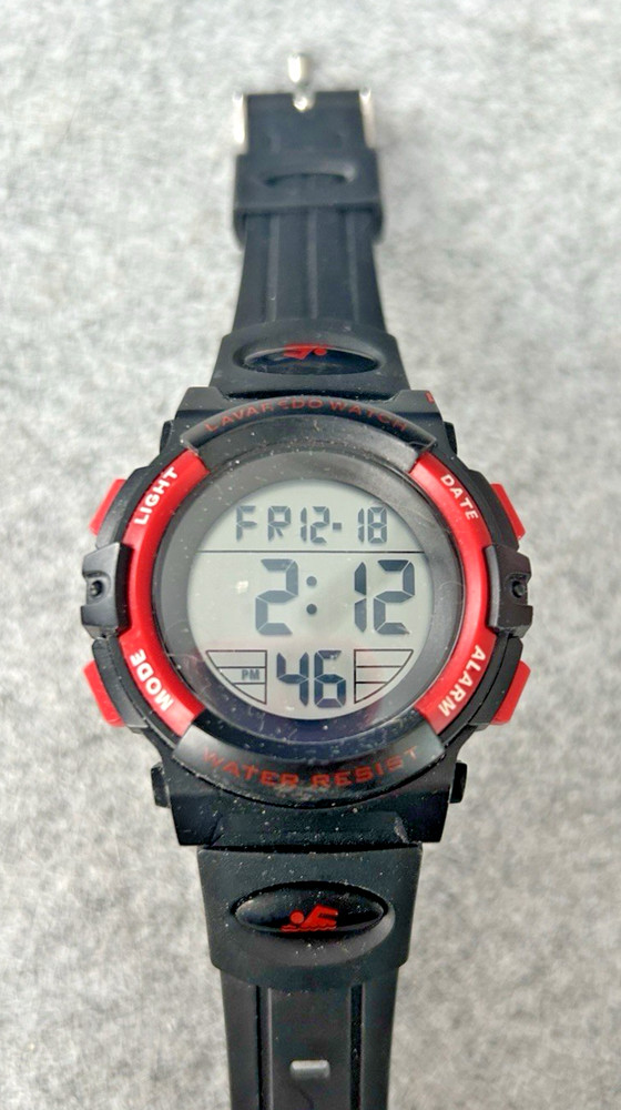 Laverado 9.5” Black & Red Digital Unisex Watch New Battery