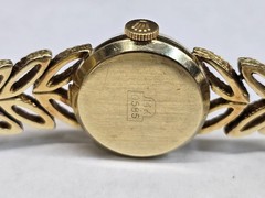 Vintage 50s Rolex 14K Gold Ladies 17.5mm Cocktail Watch Textured Leaf Band