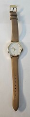 TIME & TRU Watch SR626SW Goldtone w Brown Band Classy Look NEEDS BATTERY