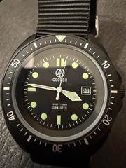 COOPER SUBMASTER SM8016PVD BLACK STEEL FINISH MILITARY DIVERS WATCH