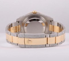 Rolex Datejust II 2 Tone 41mm Watch-VS1 Fully Iced Flooded Diamonds-Roman Dial