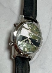 Men’s Vintage FUJI TIME M381 Dual Ani-Digi All SS Watch 3ATM Leather Band 37mm