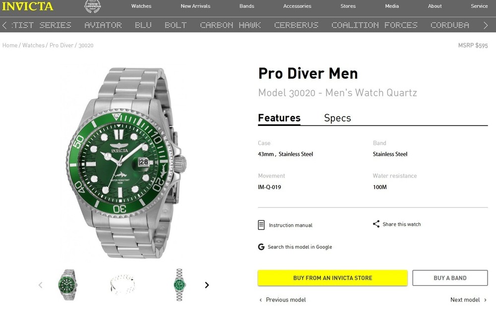 Bold & Uncompromising: Invicta Pro Diver Men’s 30020 – A Tactical Masterpiece!