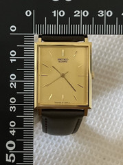 [MINT] SEIKO Chariot 2C21-5180 Gold Tank Square Quartz Vintage Men’s Watch Japan