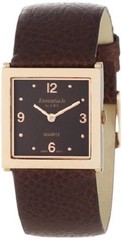 Essentials by ABS 40101 Women’s Leather Embossed Band Metallic Dial Watch