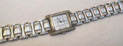 Brighton Turin Silver & Crystal Fold Over Closure Wrist Watch