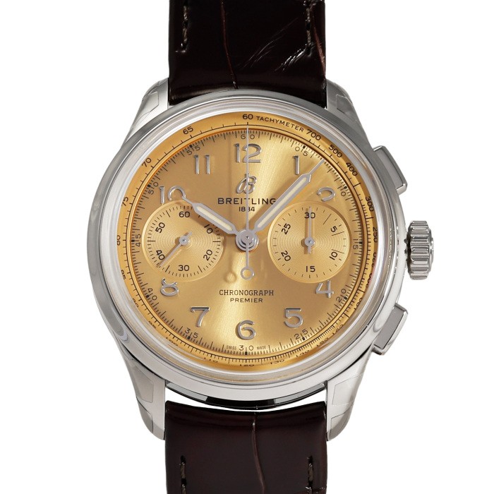 Breitling Premier AB0930F51H1P1 Stainless Steel 40.0mm Gold Dial #YKW647