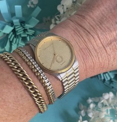Tiffany & Co Portfolio Lucent Swiss Watch 33mm Two Tone Quartz Original Bracelet