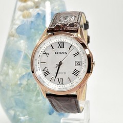 Used Citizen Exceed Eco Drive Solar Watch Pink Gold 15.5-19.5cm Case 1.7×1.5″