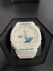 Casio G-SHOCK Analog-Digital Quartz 200m White Resin Strap White/Blue/Green