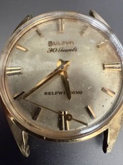 VINTAGE 10K GF GOLD BULOVA ACCUTRON WATCH P4 MENS 33mm Gold face dial