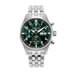 Iwc Pilot Chronograph 41MM IW388104 Green Dial Steel Automatic Watch