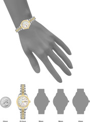 Women’S Crystal Accented Bracelet Watch, 75-2475