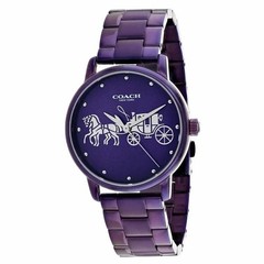 COACH 14502923 GRAND CARRIAGE PURPLE SILVER ACCENT DIAL STAINLESS WOMENS WATCH