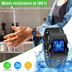 Waterproof Digital Sports Watch Military Tactical LED Backlight Wristwatch Men
