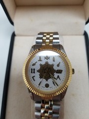 Pedre Past Master Masonic “working tools” two tone watch