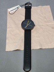 Projects Watches Crossover 40mm Watch Black Face/Case/Leather Band PJT-7292B New