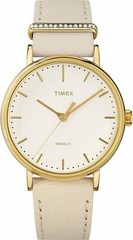 Timex Fairfield Gold Tone Crystalized 37mm Women’s indiglo Watch TW2R70500