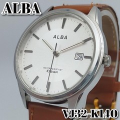 ALBA VJ32 Men’s Watch Simple Date Brown Leather Strap Quartz 38.6mm