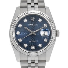 ROLEX Datejust 10P Diamond 116234G blue Carving Computer 5 Row Jubilee Brace…
