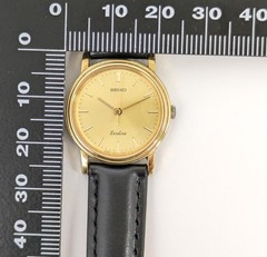SEIKO Exceline Quartz Dress Watch 3 Hand Gold Dial Gold Case wrist 16.0cm/6.3in