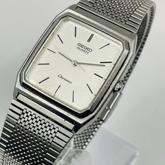 Vintage SEIKO Chronos Quartz 9021-5130 Square White Dial Men’s Watch New Battery