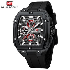 MINI FOCUS Men Rectangle Watch Chronograph Quartz Luminous Hands Male Wristwatch