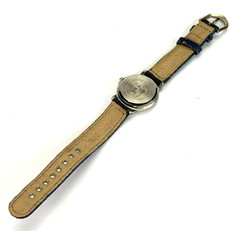 Hello Kitty Sanrio Silver Tone Cheerleader Watch w Denim Band NEW BATT