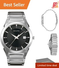 Men’s Quartz Watch Stainless Steel 38mm Calendar Date Water Resistant Classic…
