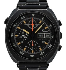 Sinn 43mm Men’s Space Automatic Chronograph Black PVD Swiss Watch! Ref: 140/42!
