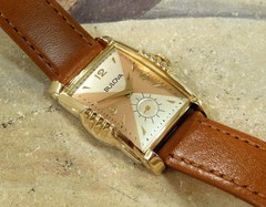 1953 Vintage BULOVA PRESIDENT, Stunning SALMON/SILVER Dial, Serviced & Warranty