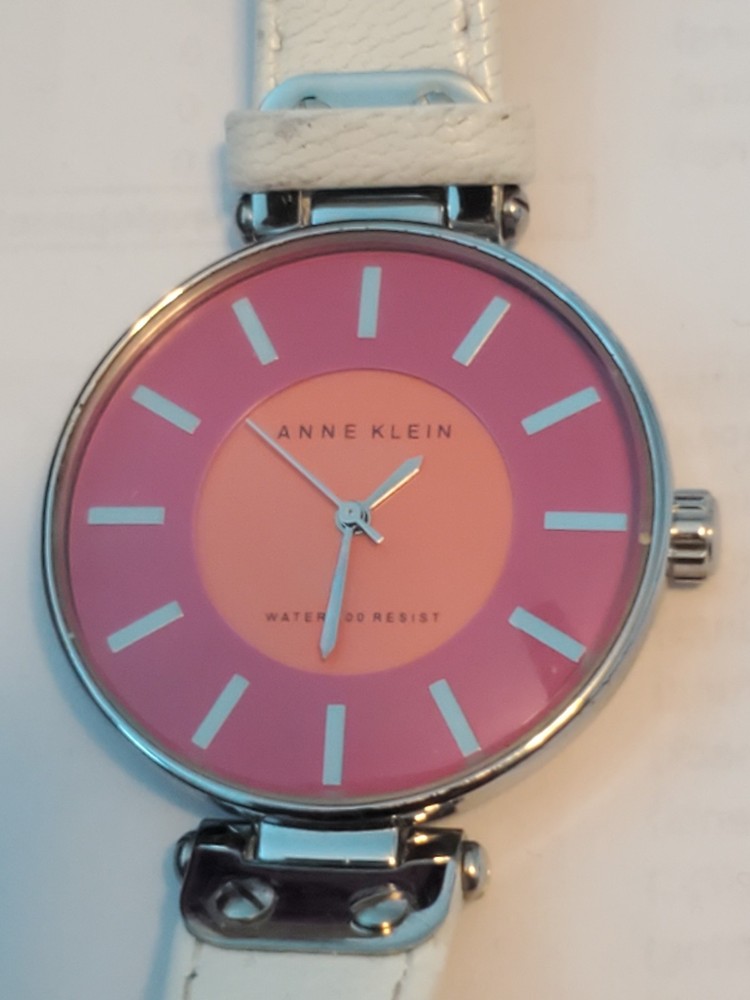 Anne Klein Sherbet Colored Women’s Watch 34mm WR 100 Feet – New Battery Leather