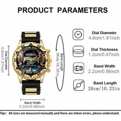2pcs Fashion Sport Quartz Men’s USA 250th Anniversary Watch Set