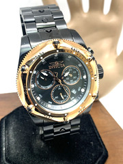 Invicta Men’s Watch 31613 Pro Diver Quartz Black Steel Rose Gold Bezel 51mm