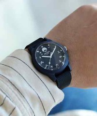 BEAMS Japanese Kanji Watch Unisex Mt Fuji Logo JAPAN Navy Blue NEW