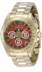 Invicta Speedway Montecarlo 50496 Men’s Watch Gold Red Dial 39.5mm Chronograph