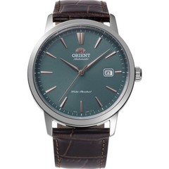 Orient Bambino Classic Automatic Green Dial Leather Strap Mens RA-AC0F13E30B