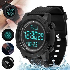 Men’s Military Digital Watch LED Screen Sports Large Face Wristwatch Waterproof