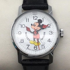 Vintage Mickey Mouse Disney Bradley Boys Watch 28mm Silver Tone Manual Wind