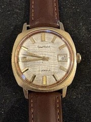 Vintage Sheffield Calendar Watch Linen Dial Men’s Manual Wind Runs But Stops