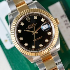 Rolex Datejust 126333 Gold and Silver Oyster Bracelet with Gold Bezel