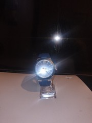 CURREN Quartz Analog Watch Blue Sunburst Dial Date, Blue Rubber Strap 40-43.9mm