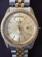 Gruen Precision Men’s Quartz Day/Date Two-Tone Bracelet 3-ATM-100ft Watch