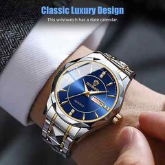 Share Waterproof Men Watch Stainless Steel Quartz Luminous Classic Business Wris