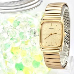 New Battery SEIKO Men’s Watch Gold Rectangular 5P31 5170 750166