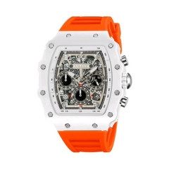 ACW2305-015 Activa Quartz Chronograp Skeleton Dial Orange Strap Watch