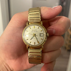 Bulova 23 Jewels Automatic Date Gold Tone 33mm Silver Dial Bracelet 1963 RUNS!