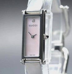 [Near MINT] GUCCI 1500L 13mm Pink Shell 1P Diamond Qz Women’s Watch From Japan